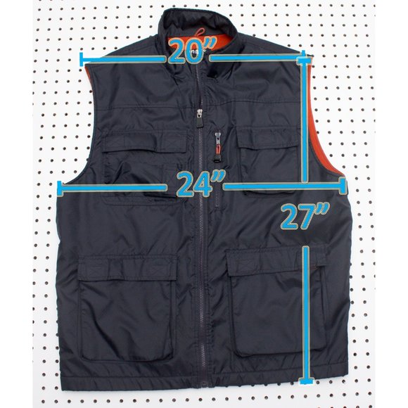 Roots Size Medium Dark Navy Blue Nylon Hunter Cargo Vest Fleece Lined Sweater - Picture 4 of 7